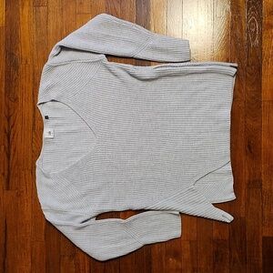 CAbi Light Gray V-Neck Sweater
